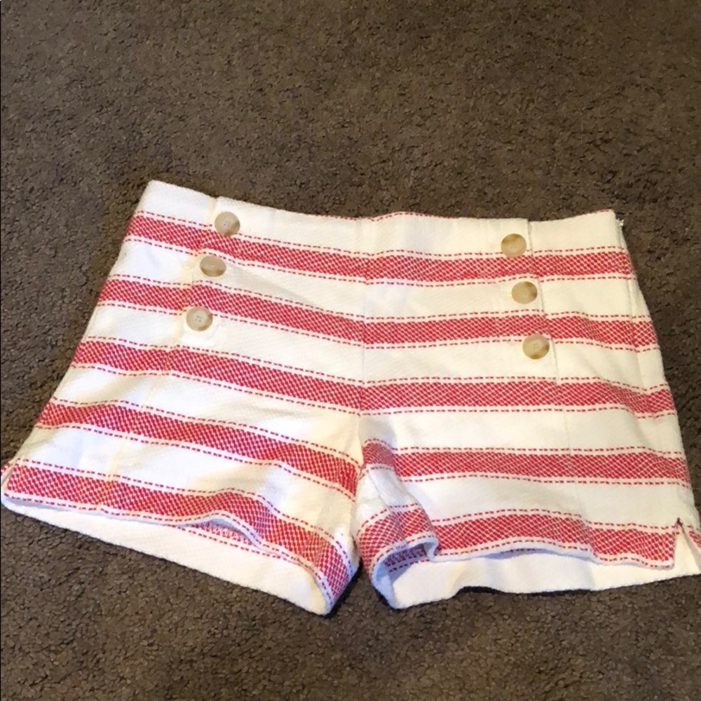 Red + Cream Stripe Shorts!
